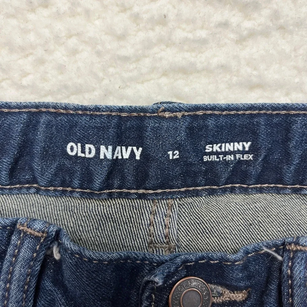 Old Navy Jeans Girls 12 Dark Wash‎ Skinny Built-In Flex Stretch Denim Slim Fit